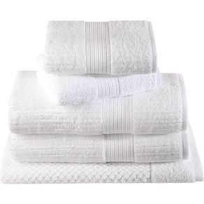 Jogo Banho 5pcs Fio Pent Canelado 0,70 X 1,40 1011 Branco