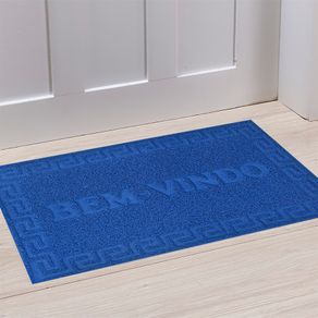 TAPETE PORTA VINYL BEM VINDO 0,40 X 0,60 AZUL ROYAL/UNICO