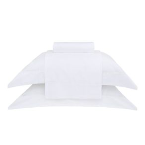 Jogo de Cama Damask Stripes 2,40 X 2,50 Queen - Buddemeyer Branco