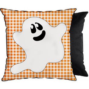 CAPA P/ ALMOFADA HALLOWEEN 43 X 43 114 FANTASMA XADREZ