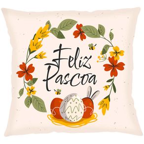 Capa P/ Almofada Veludo Digital Pascoa 43cm X 43cm Des.004