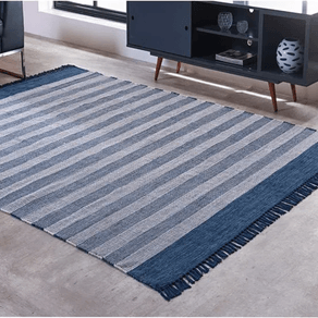 TAPETE KILIM MALLANI DUPLA FACE 2,00 X 3,00 AZUL/UNICO