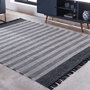 TAPETE KILIM MALLANI DUPLA FACE 1,50 X 2,00 PRETO/UNICO