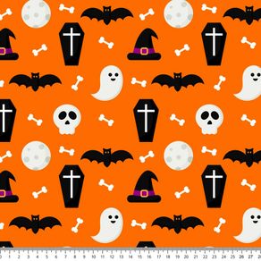 Tecido Tricoline Digital Lg 1,50 Halloween 9017 E377 Halloween 9017 E377