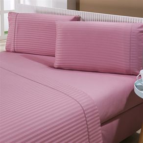 Jogo Cama Stripe 300 F Solteiro Rosˆ