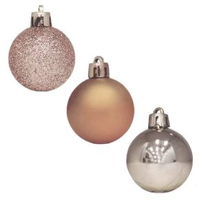 Bola Natalina Nice 10cm X 3pcs - Niazitex Champagne