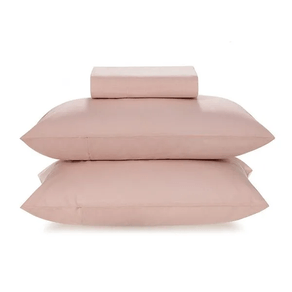 Jogo de Cama Percal 160 Fios Liso Simples Casal Rosa