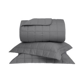 Colcha Matelassada Damask Stripes 2,90x2,50 Super King- Buddemeyer Chumbo 17/unico