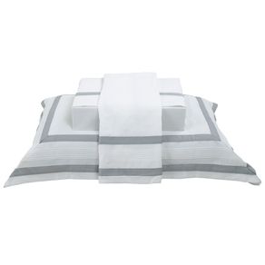 Jogo de Cama 300 Fios Veneza Casal Prateado/unico