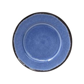 Prato Sobremesa Melamina Pompeia 21,5cm Azul/unico