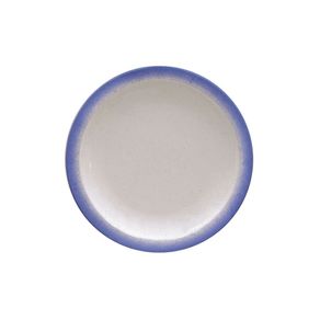 Prato Sobremesa Rustico Azul Em Porcelana Decor 21cm