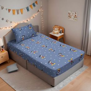 Jogo de Cama Kids Solteiro Mickey Circle Azul