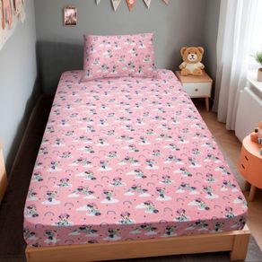 Jogo de Cama Kids Solteiro Minnie Nuvem Rose