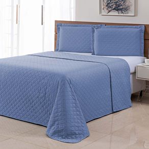 Colcha Ultrassonica Basics 2,40 X 2,60 Queen Azul Denim/unico