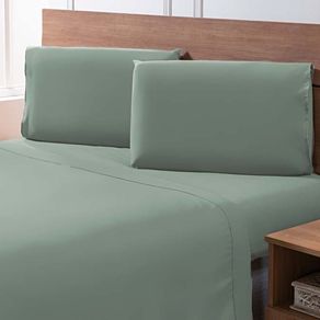 Jogo de Cama Percal Soft 300 King Verde Menta/unico