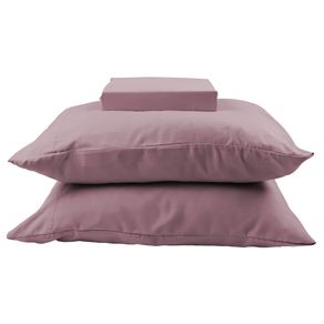Jogo de Cama Simples Percal Soft  300 Casal Rosa Antigo/unico