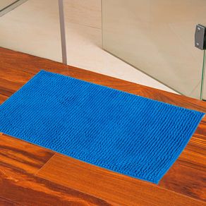 Tapete Chenille Shaggy Smart 0,45 X 0,75 Azul