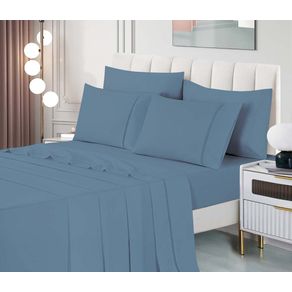 Jogo de Cama Percal Soft 300 Glamour Casal Azul