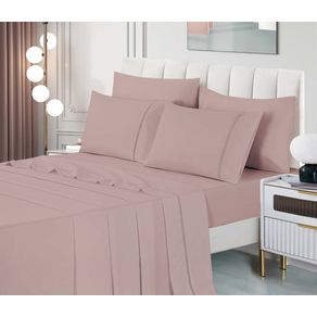 Jogo de Cama Percal Soft 300 Glamour King Rose
