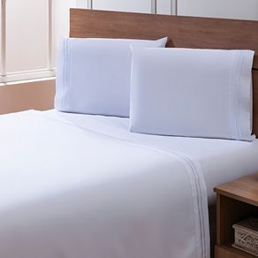 Jogo de Cama Percal Soft 300 Basics Queen BRANCO