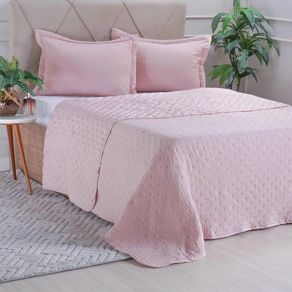 Colcha Plisse 2,80 X 2,60 King Rose