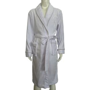 Roupao Toque de Seda Prime Branco-bege/grande