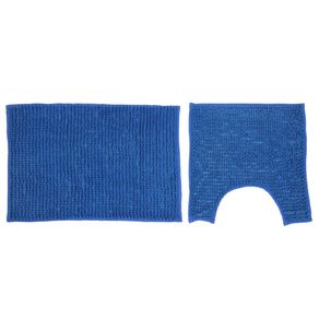 Jogo de Banheiro 2 Pcs Chenille Shaggy Smart Azul