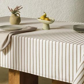 Toalha Mesa Sempre Limpa Zaira 1,80x1,80  Branco 01/taupe