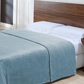 Cobertor Toque de Seda Nc 1,80x2,20 Azul Ceu/unico
