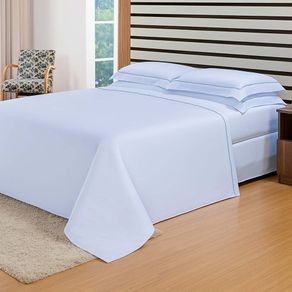 Jogo de Cama 300 Fios Modena Bordado Solteiro Branco/azul