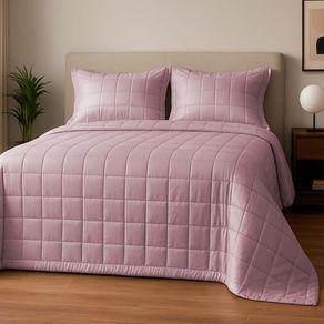 Kit Colcha 300 Fios Modena Queen Rose/unico