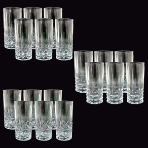 Jogo Copo Vidro Vintage 6 Pcs X 340ml Sortido Unico